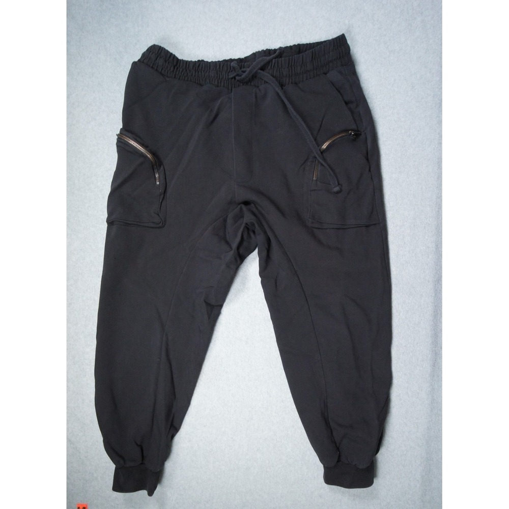 Thom Krom Pants Men XL Black Cargo Jogger Zip Pocket Drawstring Casual